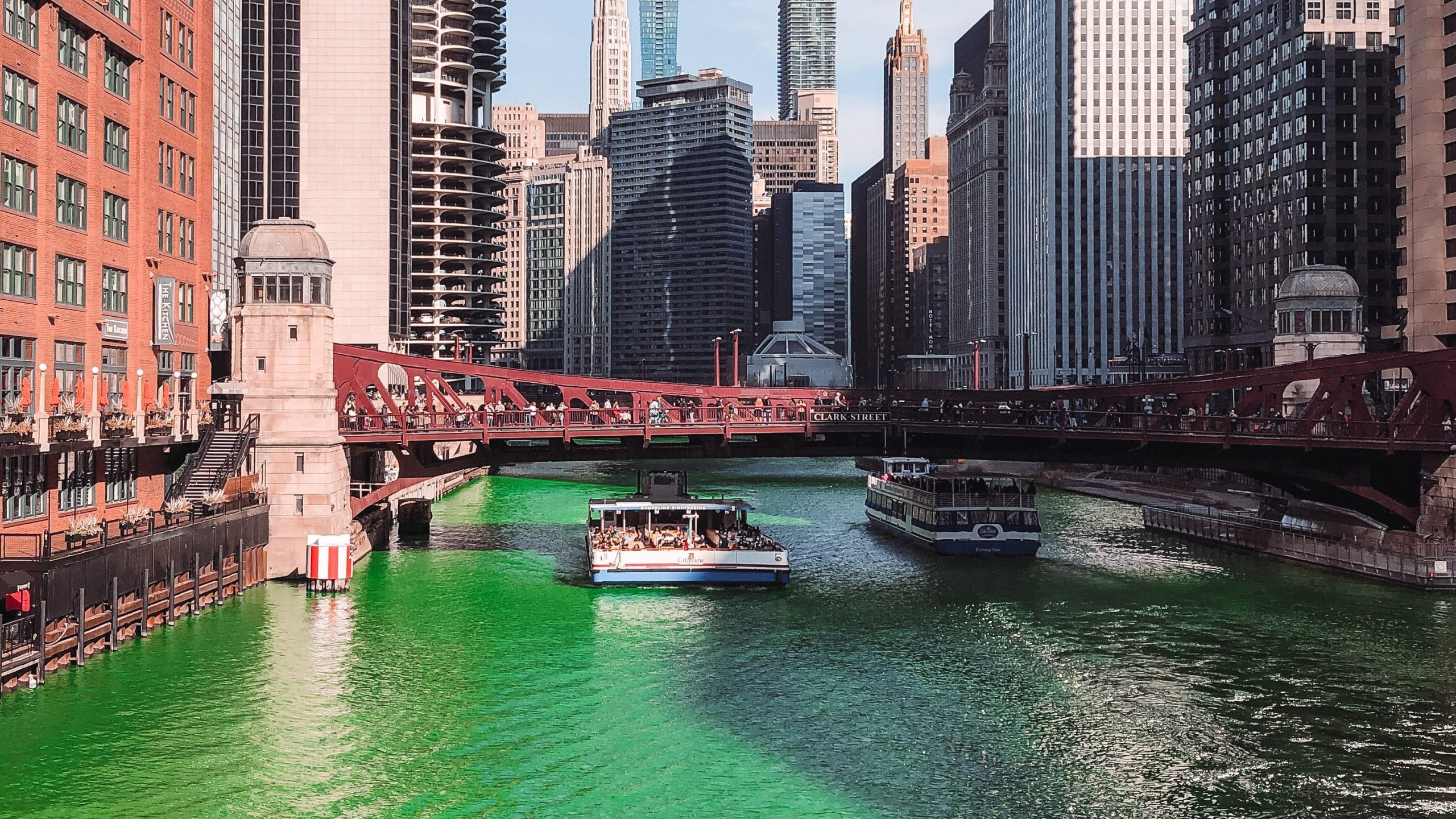 Chicago's river dyed green for St. Patrick's Day celebrations.