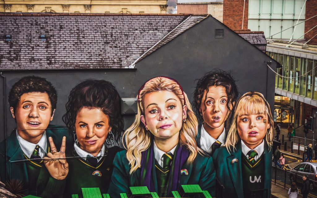 Mural of the Derry Girls in Derry City