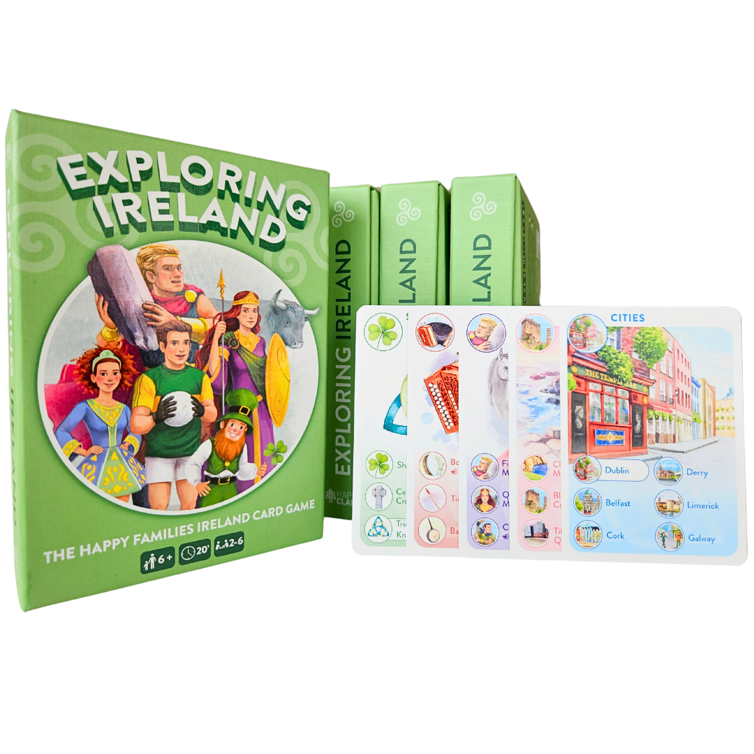 Exploring Ireland Card Game box with 5 cards